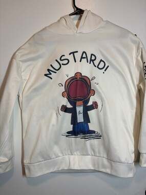 Kendrick Lamar Mustard Graphic Hoodie White XL
